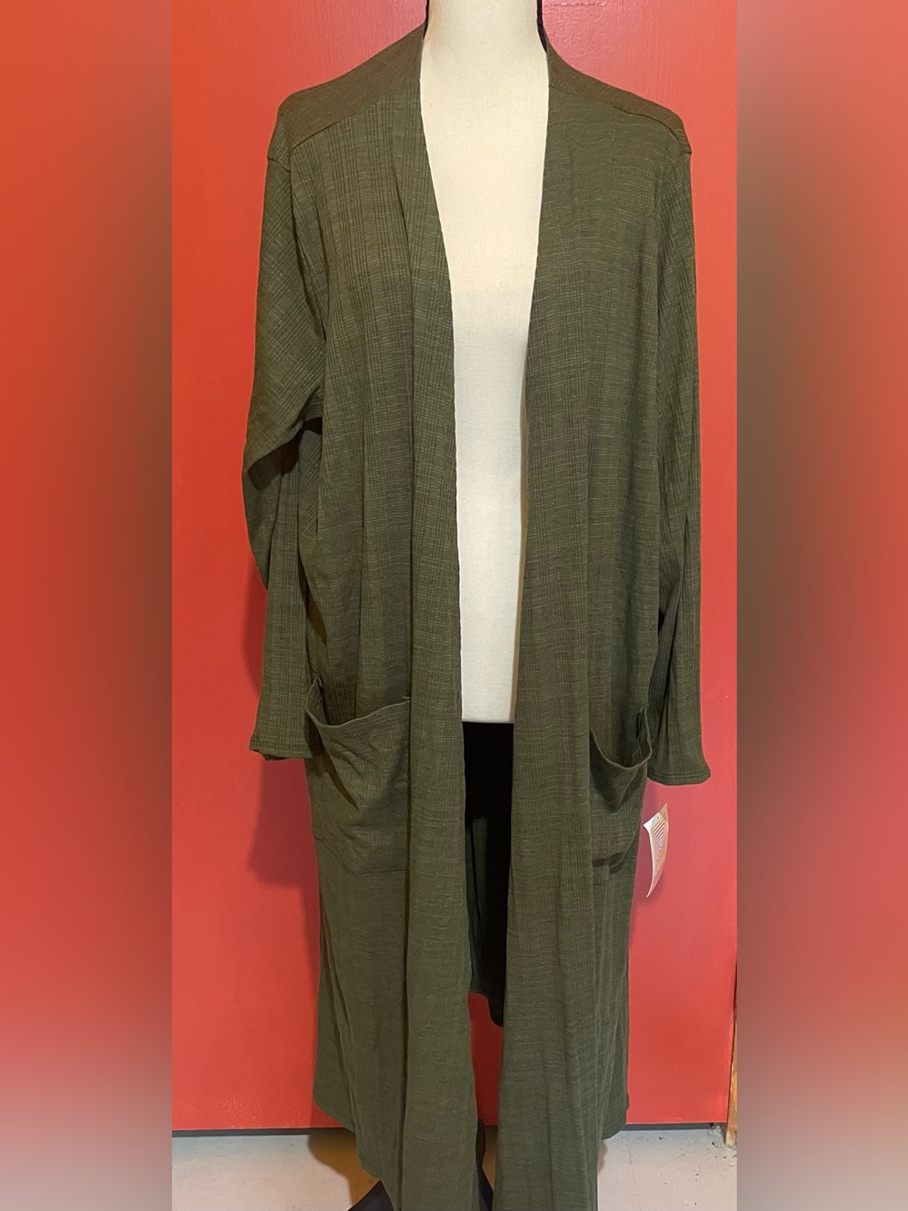 Lularoe Olive Open-Front Sarah Women’s Long Cardigan With Pockets NWT 2XL